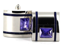 Boutons de Manchette en cristaux violets