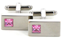 Boutons de Manchette en cristaux roses