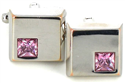 Boutons de Manchette en cristaux roses