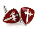 Boutons de Manchettes Croix de Saint-Jacques Rouge