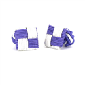 Boutons de Manchette carrés violet et blanc