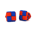 Boutons de Manchette Carré Orange et Bleu Marine
