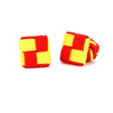 Boutons de Manchette carrés rouge et jaune