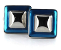 Boutons de Manchette carrés émaillés