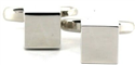 Boutons de Manchette Cubes Argent Lisses