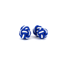 Boutons de Manchette Double Boule Bleu Marine et Blanc