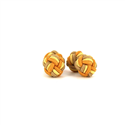 Boutons de Manchette Double Boule Doré, Jaune et Beige