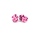 Boutons de Manchette Double Boule Fuchsia, Rose et Blanc
