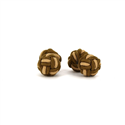Boutons de Manchette Double Boule Ocre et Beige