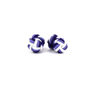 Boutons de Manchette Double Boule Violet, Lilas et Blanc