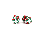 Boutons de Manchette Double Boule Rouge, Vert et Blanc