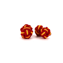 Boutons de Manchette Double Boule Rouge et Jaune