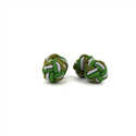 Boutons de Manchettes Double Boule Vertes et Gris Clair