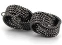 Boutons de Manchette Double Nœud Noir