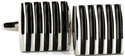 Boutons de Manchette Émaillés 5 Rayures Noires I