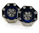 Boutons de Manchette émaillés bleus avec strass