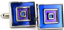 Boutons de Manchette émaillés bleus et violets
