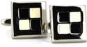 Boutons de Manchettes Émaillées Noir et Blanc