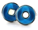 Boutons de Manchette émaillés circulaires bleus