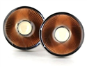 Boutons de Manchette en émail marron rayé circulaire