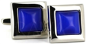 Boutons de Manchettes Carrés Émaillés Bleus II