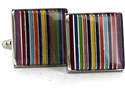 Boutons de Manchette carrés émaillés multicolores II