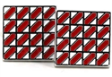 Boutons de Manchette carrés émaillés rouge et blanc