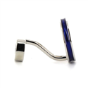 Boutons de Manchette en émail double boule bleue