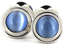Boutons de Manchettes Émaillées Double Boule Bleu Clair