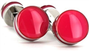 Boutons de Manchettes Émaillées Double Boule Fuchsia