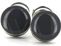 Boutons de Manchettes Émaillées Double Boule Gris Foncé