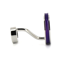 Boutons de Manchette en émail double balle mauve