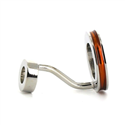 Boutons de Manchette Émaillée Double Boule Orange