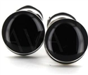 Boutons de Manchettes Émaillées Double Boule Noires III