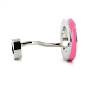 Boutons de Manchettes Émaillées Double Boule Roses