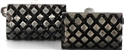 Boutons de Manchette émaillés noirs rayés