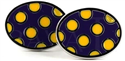 Boutons de Manchettes Ovales Émaillées Violettes