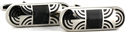Boutons de Manchette Émaillés Argent et Noir X