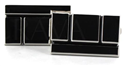 Boutons de Manchette émaillés argent et noir III