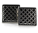 Boutons de Manchette émaillés argent et noir IV