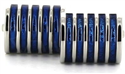 Boutons de Manchette à rayures bleues émaillées