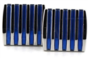Boutons de Manchette à rayures bleues émaillées III