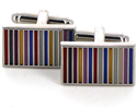 Boutons de Manchettes Rectangulaires Émaillées Multicolores