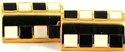 Boutons de Manchettes Rectangulaires Émaillées Tricolores