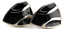 Boutons de Manchettes Triangulaires Émaillées Noires