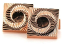 Boutons de Manchettes en spirale cuivrée