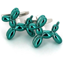 Boutons de Manchettes Ballons Chiens Turquoises