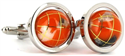Boutons de Manchette Globes terrestres oranges