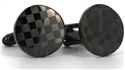 Boutons de Manchette noirs circulaires au laser