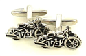 Boutons de Manchette Moto Harley Davidson Noir et Arggenté